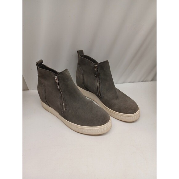 Steve Madden Women's Wedgie Sneaker Comfortable & Easy To Wear Grey Suede 9 US - Picture 1 of 9